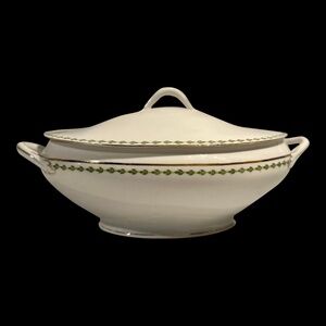 Vintage Bavarian Porcelain Soup Tureen Oval Serving Bowl